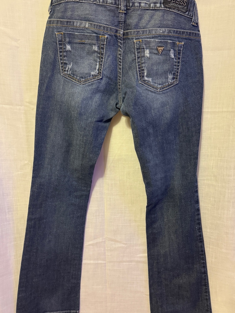 GUESS Los Angeles Bootcut Jeans Women’s 29 Medium Wash Distressed Stretch - Picture 2 of 11
